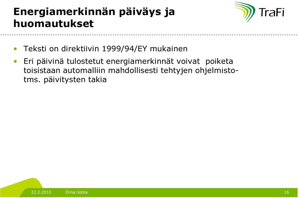 energiamerkinnät voivat poiketa toisistaan automalliin