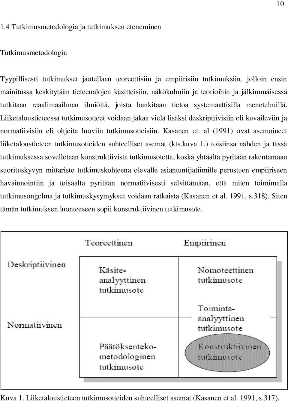 Liiketaloustieteessä tutkimusotteet voidaan jakaa vielä lisäksi deskriptiivisiin eli kuvaileviin ja normatiivisiin eli ohjeita luoviin tutkimusotteisiin. Kasanen et.