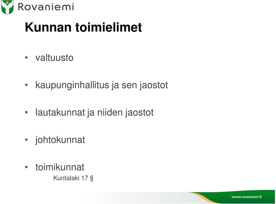 jaostot lautakunnat ja niiden