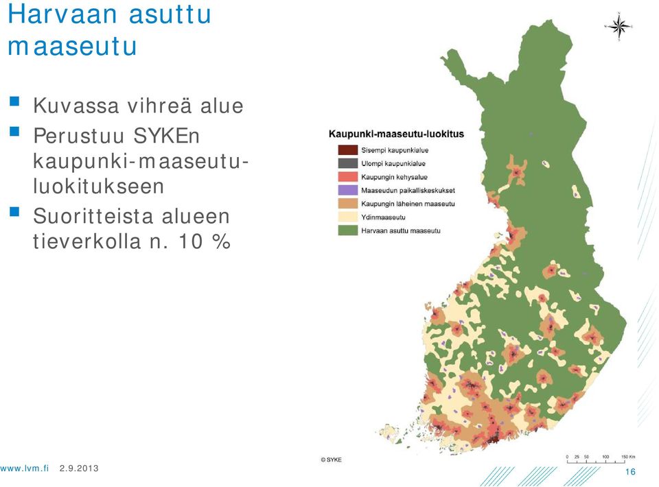kaupunki-maaseutuluokitukseen