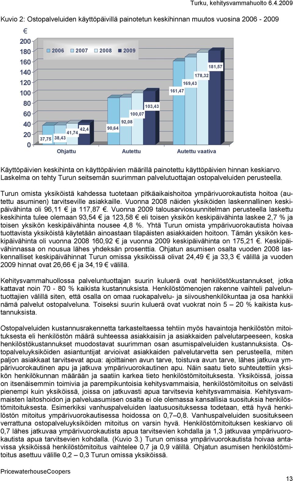 Laskelma on tehty Turun seitsemän suurimman palvelutuottajan ostopalveluiden perusteella.