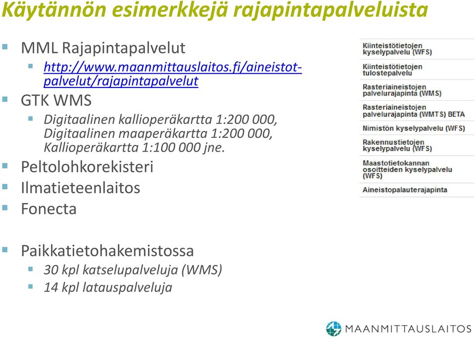 Digitaalinen maaperäkartta 1:200 000, Kallioperäkartta 1:100 000 jne.