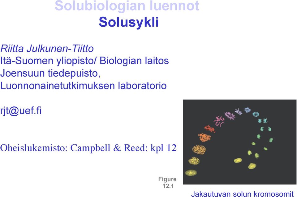 Luonnonainetutkimuksen laboratorio rjt@uef.