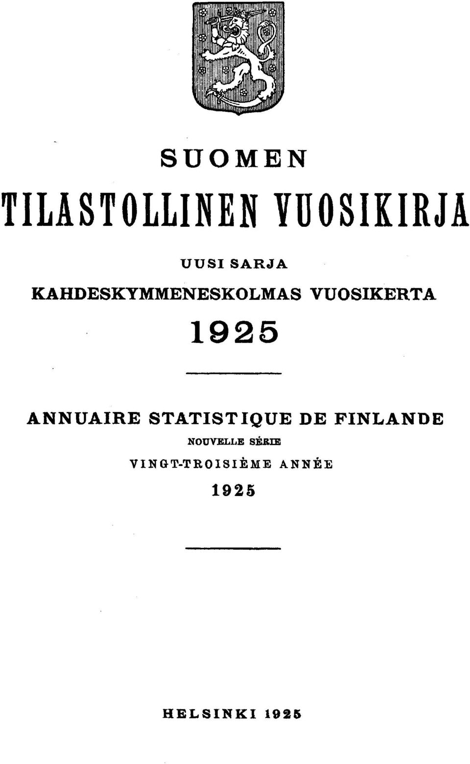 ANNUAIRE STATISTIQUE DE FINLANDE