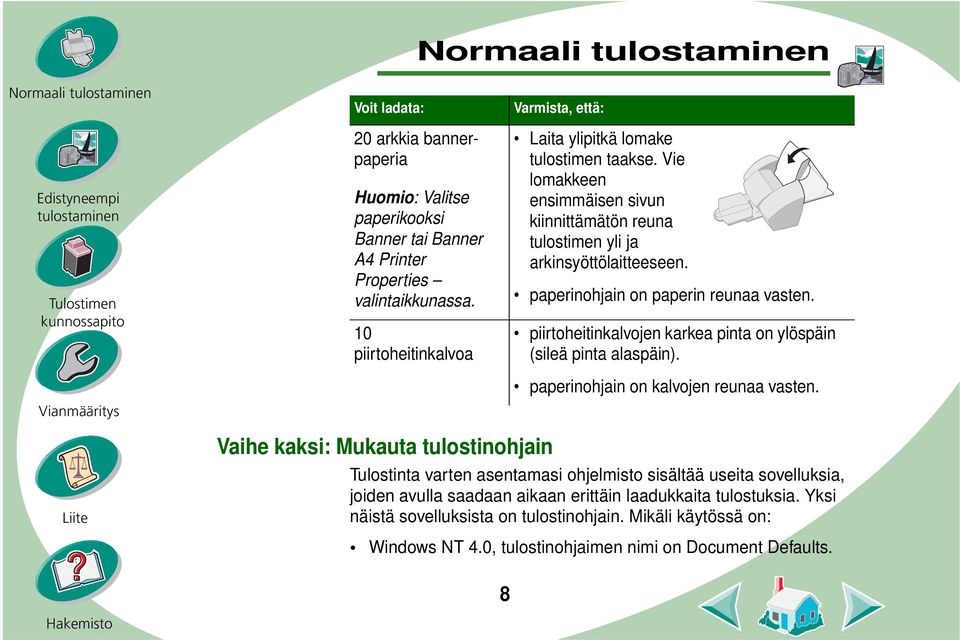 paperinohjain on paperin reunaa vasten. piirtoheitinkalvojen karkea pinta on ylöspäin (sileä pinta alaspäin). paperinohjain on kalvojen reunaa vasten.