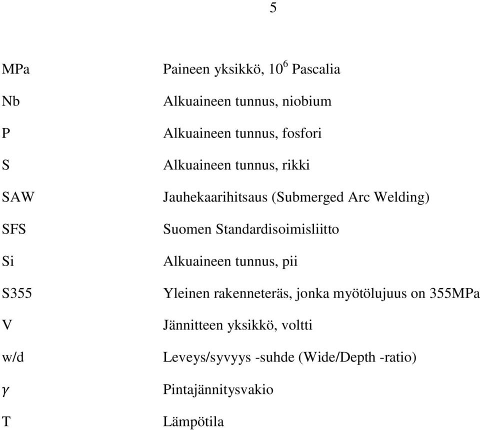 Suomen Standardisoimisliitto Alkuaineen tunnus, pii Yleinen rakenneteräs, jonka myötölujuus on