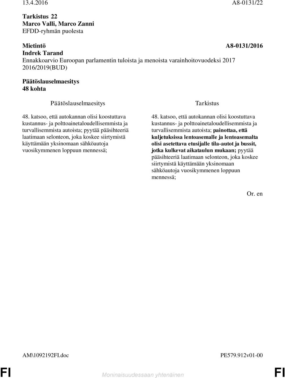 siirtymistä käyttämään yksinomaan sähköautoja vuosikymmenen loppuun mennessä; 48.