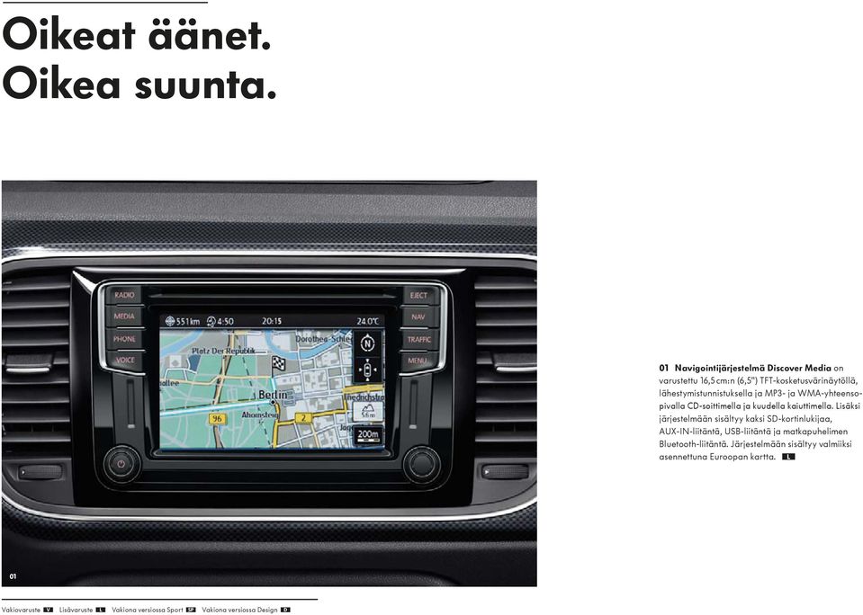 ja MP3- ja WMA-yhteensopivalla CD-soittimella ja kuudella kaiuttimella.