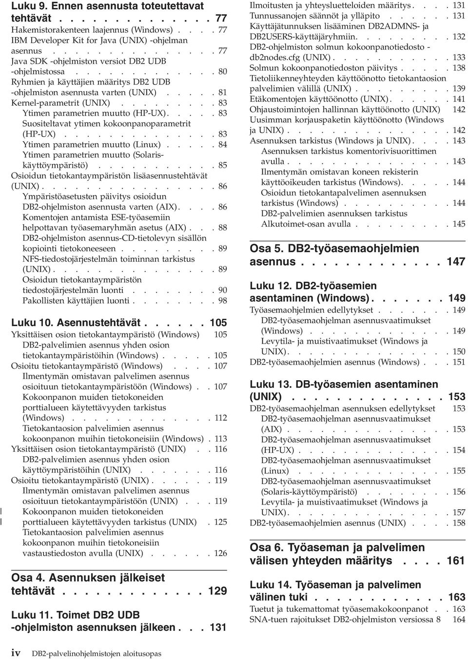 ........83 Ytimen parametrien muutto (HP-UX)..... 83 Suositeltaat ytimen kokoonpanoparametrit (HP-UX)..............83 Ytimen parametrien muutto (Linux).