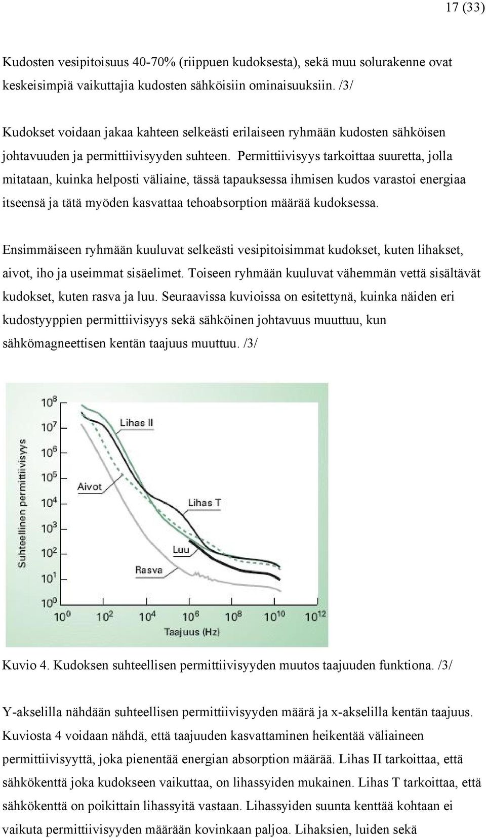 Permittiivisyys tarkoittaa suuretta, jolla mitataan, kuinka helposti väliaine, tässä tapauksessa ihmisen kudos varastoi energiaa itseensä ja tätä myöden kasvattaa tehoabsorption määrää kudoksessa.