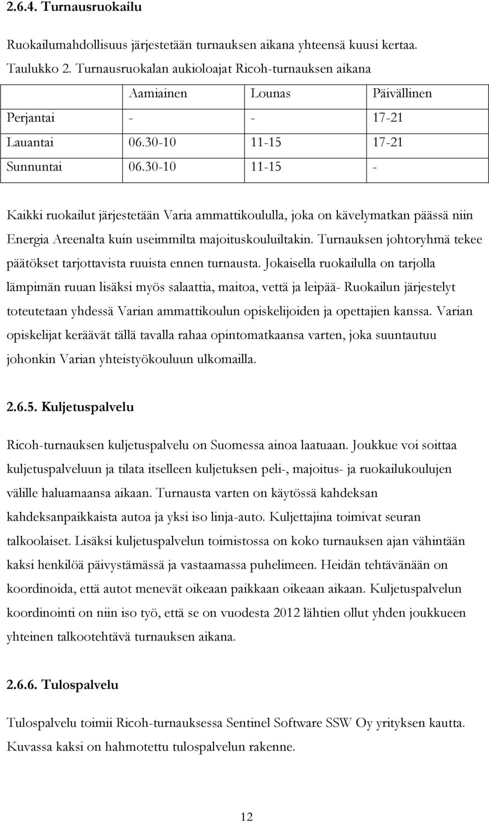 30-10 11-15 - Kaikki ruokailut järjestetään Varia ammattikoululla, joka on kävelymatkan päässä niin Energia Areenalta kuin useimmilta majoituskouluiltakin.