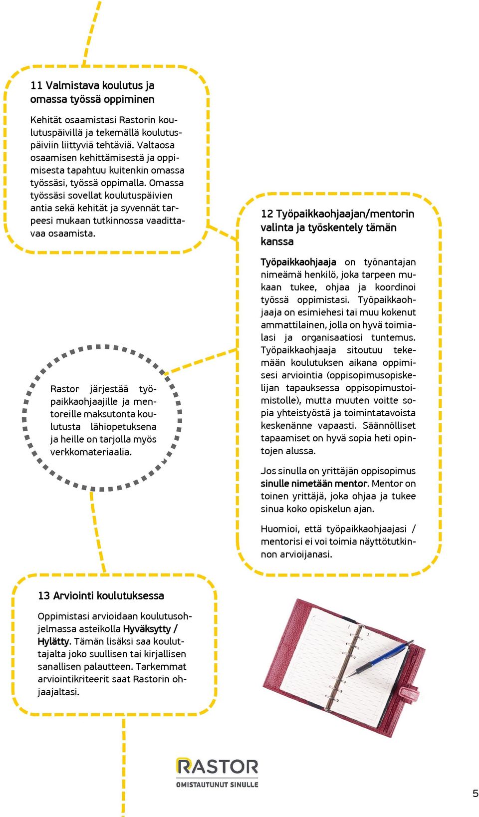 Omassa työssäsi sovellat koulutuspäivien antia sekä kehität ja syvennät tarpeesi mukaan tutkinnossa vaadittavaa osaamista.