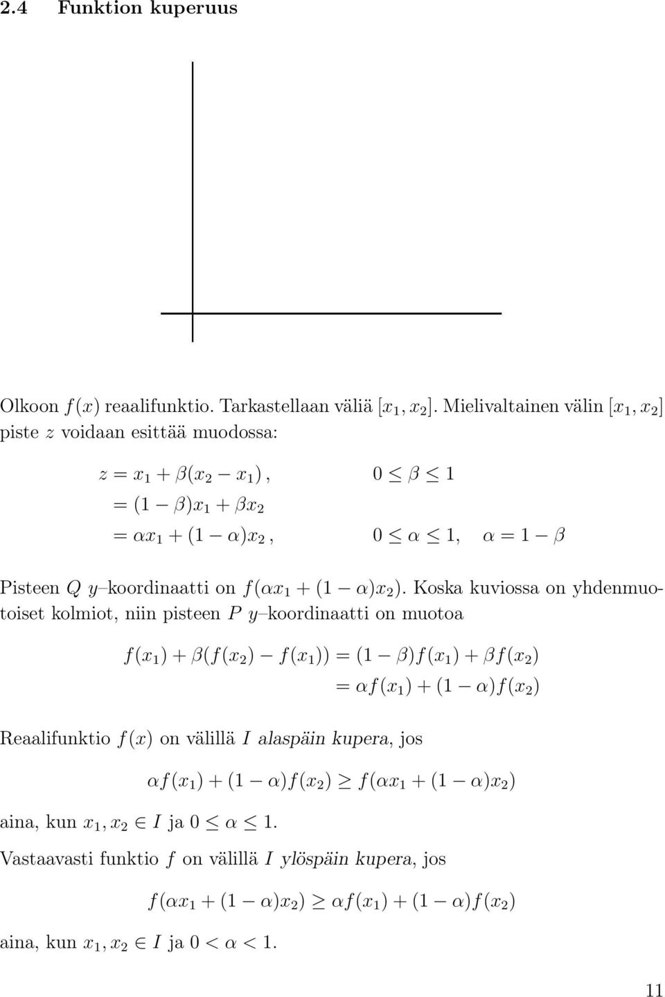 f(αx 1 + (1 α)x 2 ).