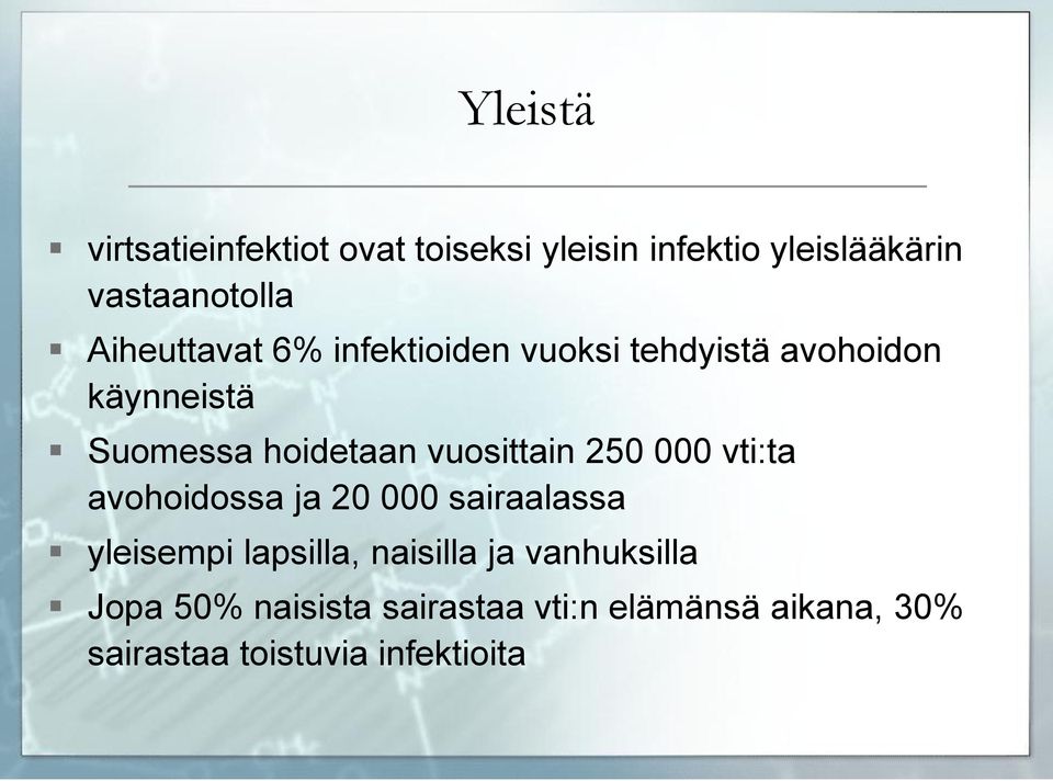 vuosittain 250 000 vti:ta avohoidossa ja 20 000 sairaalassa yleisempi lapsilla, naisilla