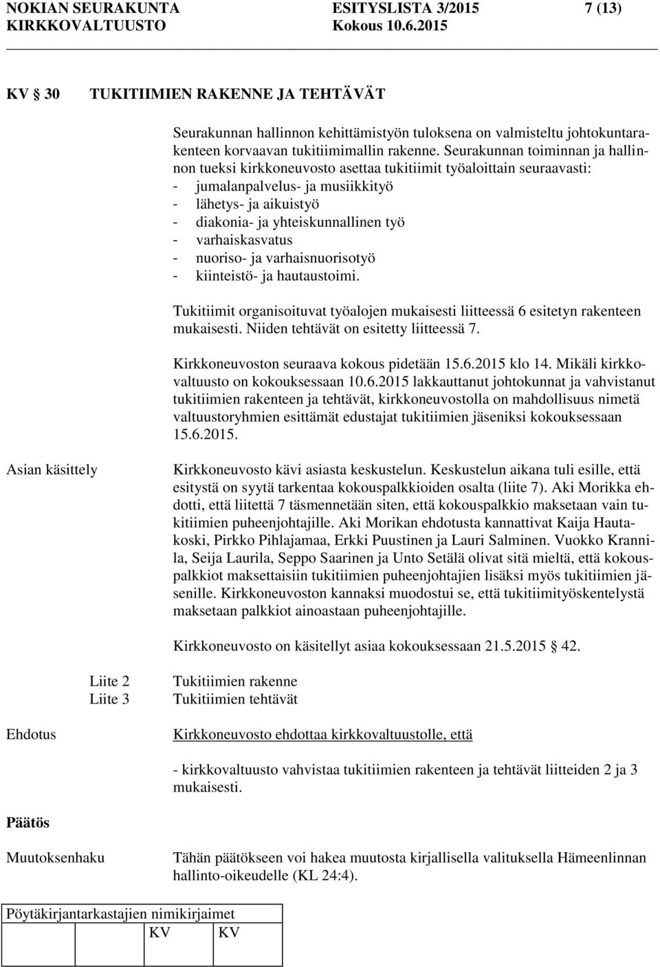 varhaiskasvatus - nuoriso- ja varhaisnuorisotyö - kiinteistö- ja hautaustoimi. Tukitiimit organisoituvat työalojen mukaisesti liitteessä 6 esitetyn rakenteen mukaisesti.