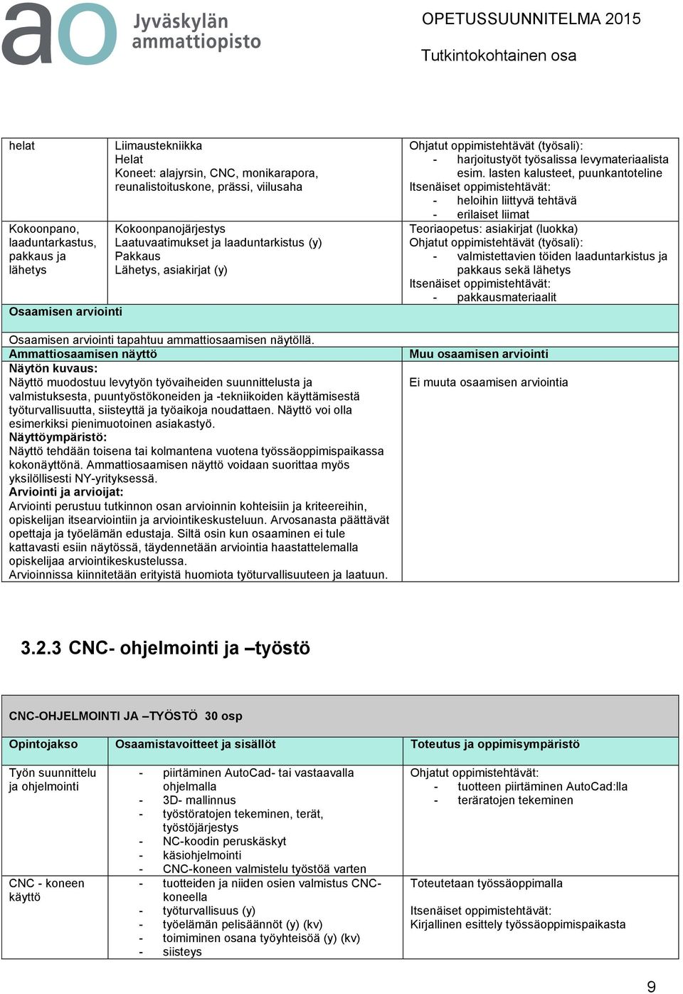 Näyttö muodostuu levytyön työvaiheiden suunnittelusta ja valmistuksesta, puuntyöstökoneiden ja -tekniikoiden käyttämisestä työturvallisuutta, siisteyttä ja työaikoja noudattaen.