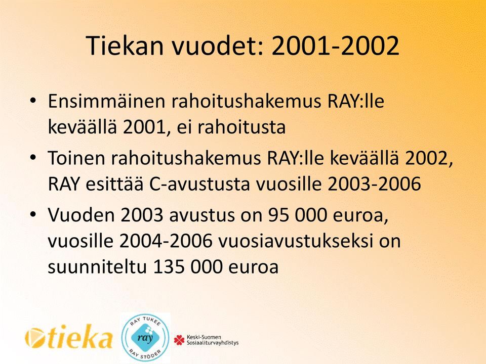 esittää C-avustusta vuosille 2003-2006 Vuoden 2003 avustus on 95 000