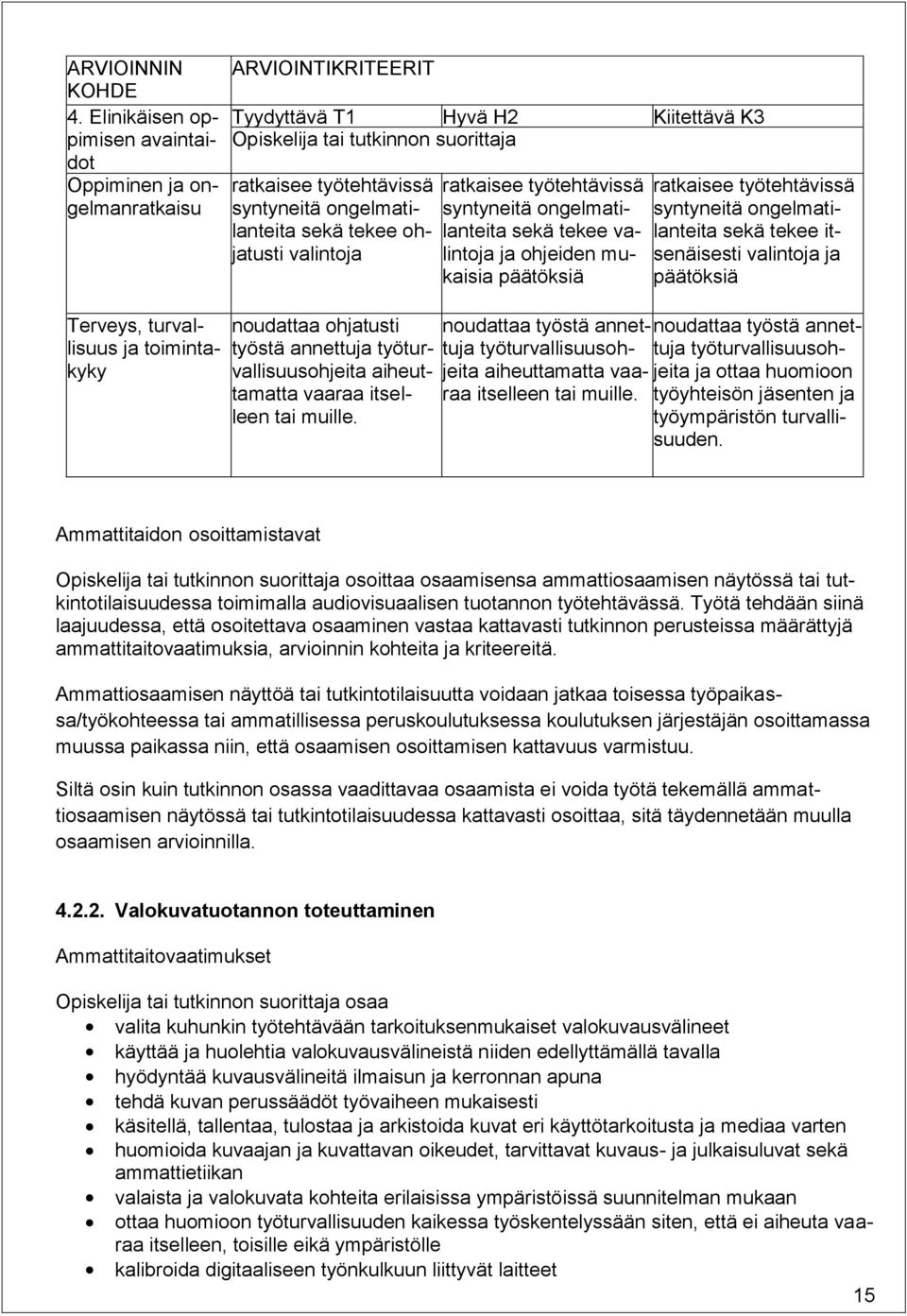 ohjatusti valintoja ratkaisee työtehtävissä syntyneitä ongelmatilanteita sekä tekee valintoja ja ohjeiden mukaisia päätöksiä ratkaisee työtehtävissä syntyneitä ongelmatilanteita sekä tekee