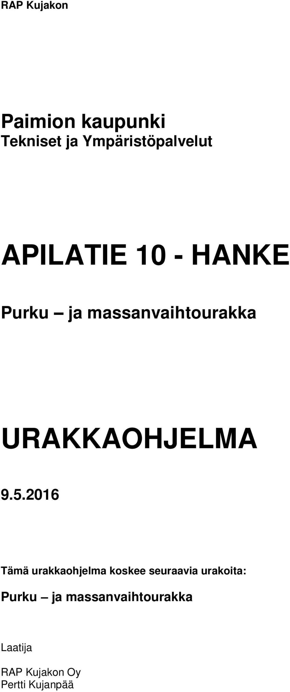 URAKKAOHJELMA 9.5.