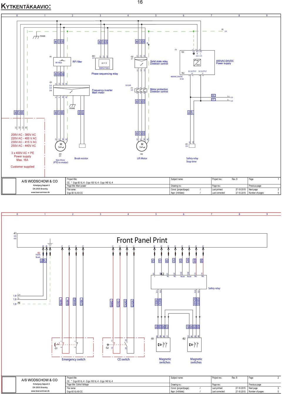 (init/date): / / Project rev.: Rev. 8 Page rev.: Last printed: Last corrected: Page Previous page 7-10-015 Next page 7-10-015 Number of pages: 5 1 0 1 3 4 5 6 7 8 9 A1 + -K A - 41 Nc. 4 Nc.