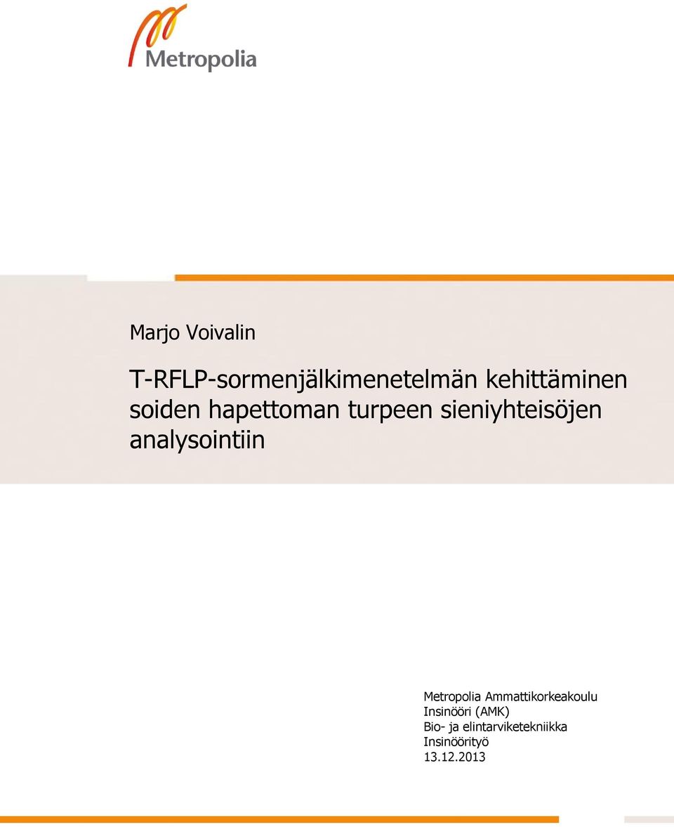 analysointiin Alaotsikko Metropolia Ammattikorkeakoulu