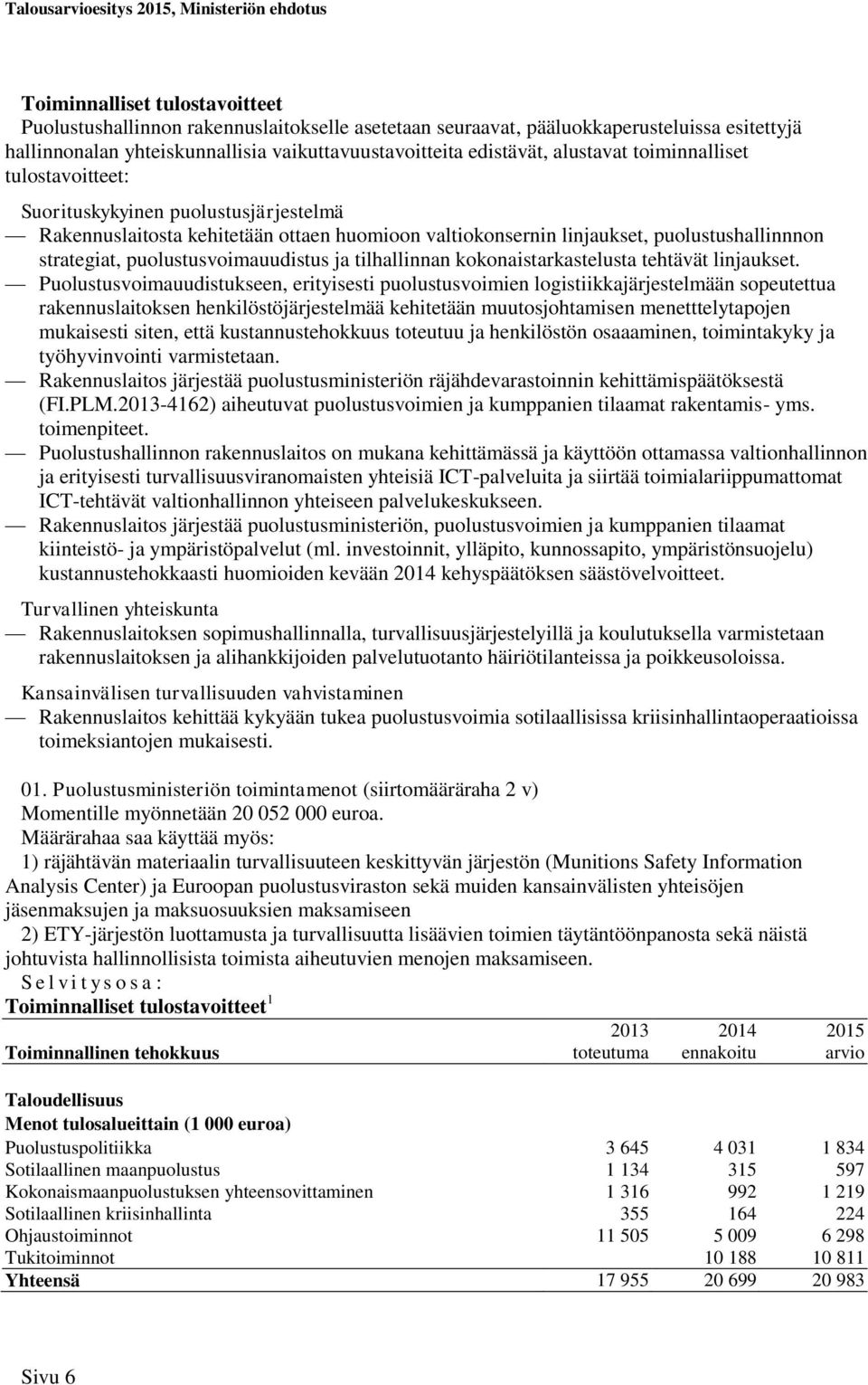 puolustusvoimauudistus ja tilhallinnan kokonaistarkastelusta tehtävät linjaukset.