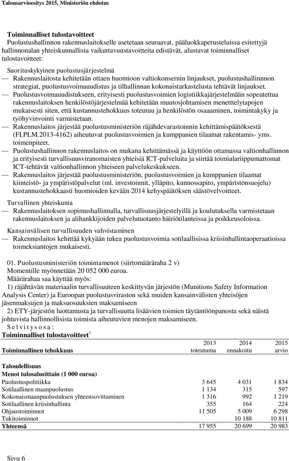 puolustusvoimauudistus ja tilhallinnan kokonaistarkastelusta tehtävät linjaukset.