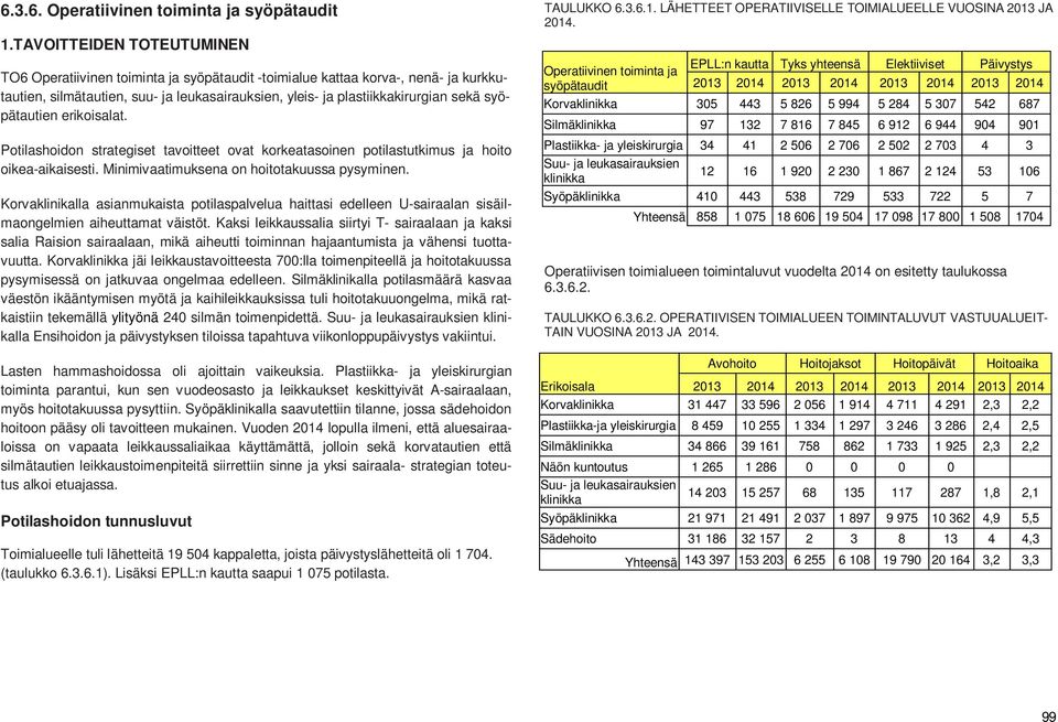 syöpätautien erikoisalat. Potilashoidon strategiset tavoitteet ovat korkeatasoinen potilastutkimus ja hoito oikea-aikaisesti. Minimivaatimuksena on hoitotakuussa pysyminen.