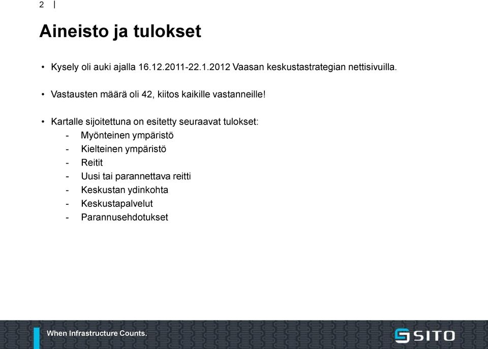 Vastausten määrä oli 42, kiitos kaikille vastanneille!