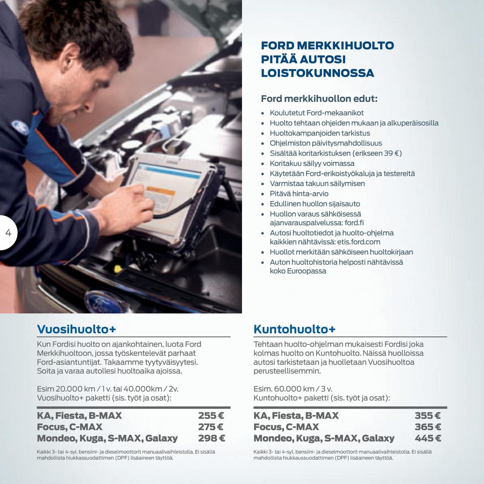sijaisauto Huollon varaus sähköisessä ajanvarauspalvelussa: ford.