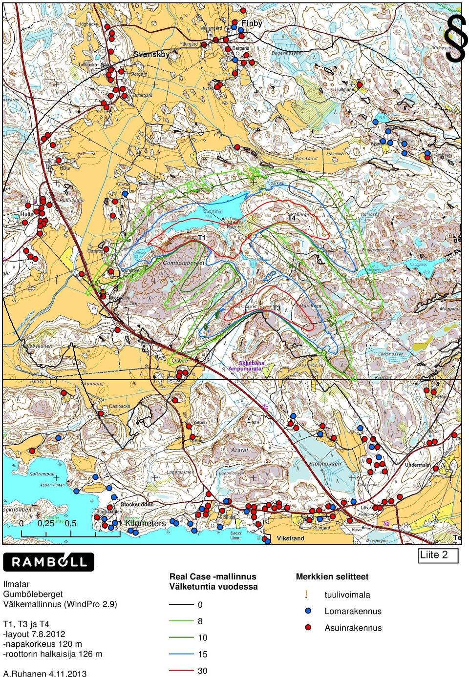 (WindPro 2.9) T1, T3 ja T4 -layout 7.8.