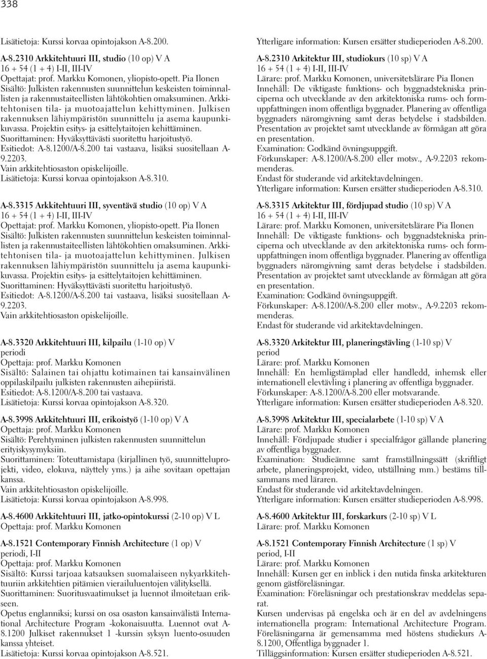 Julkisen rakennuksen lähiympäristön suunnittelu ja asema kaupunkikuvassa. Projektin esitys- ja esittelytaitojen kehittäminen. Suorittaminen: Hyväksyttävästi suoritettu harjoitustyö. Esitiedot: A-8.
