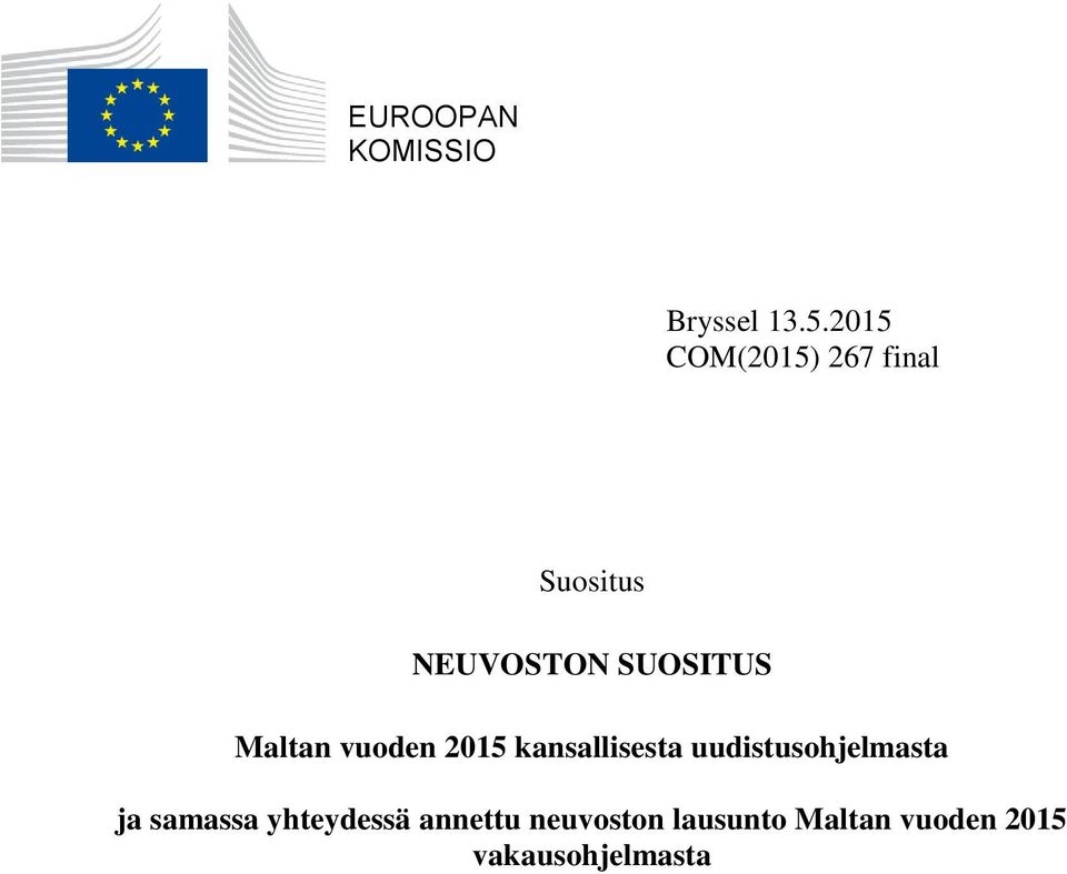 Maltan vuoden 2015 kansallisesta uudistusohjelmasta ja