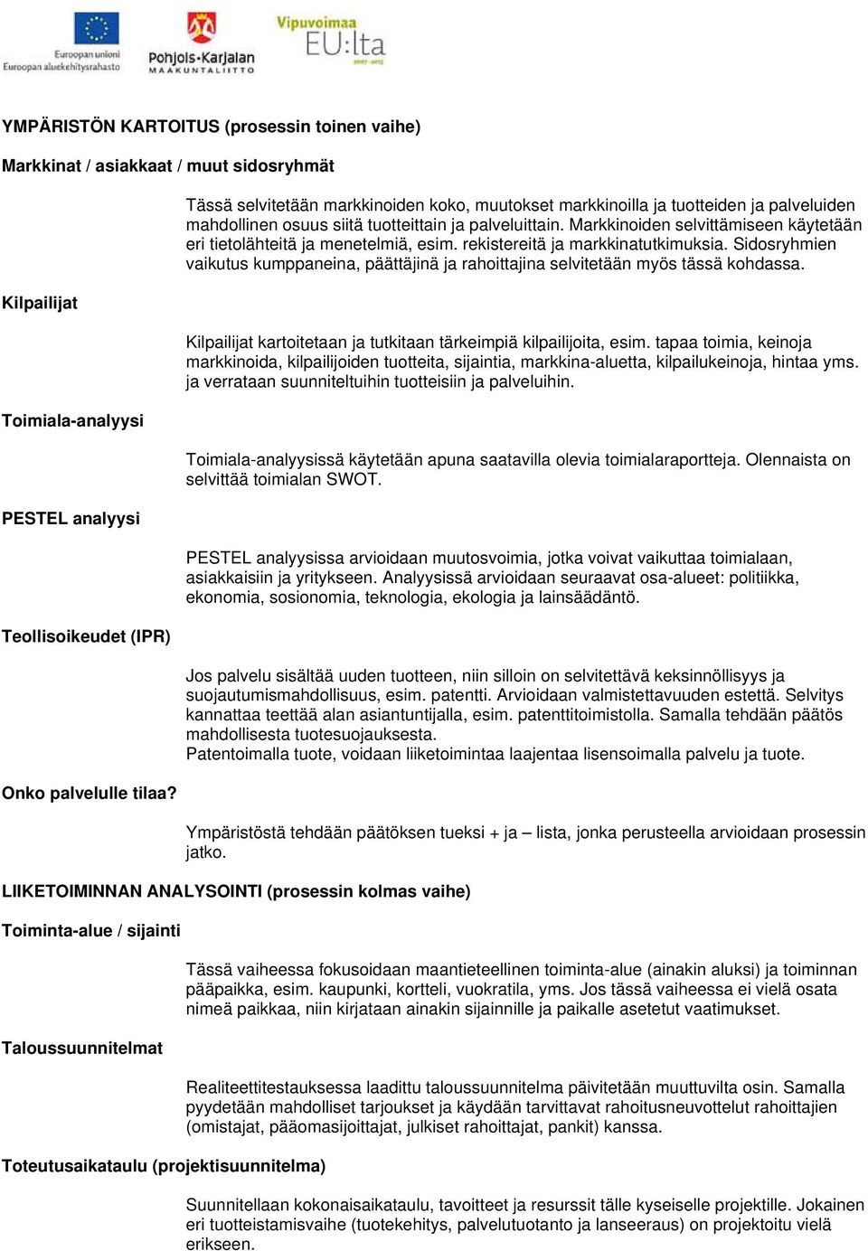 Markkinoiden selvittämiseen käytetään eri tietolähteitä ja menetelmiä, esim. rekistereitä ja markkinatutkimuksia.
