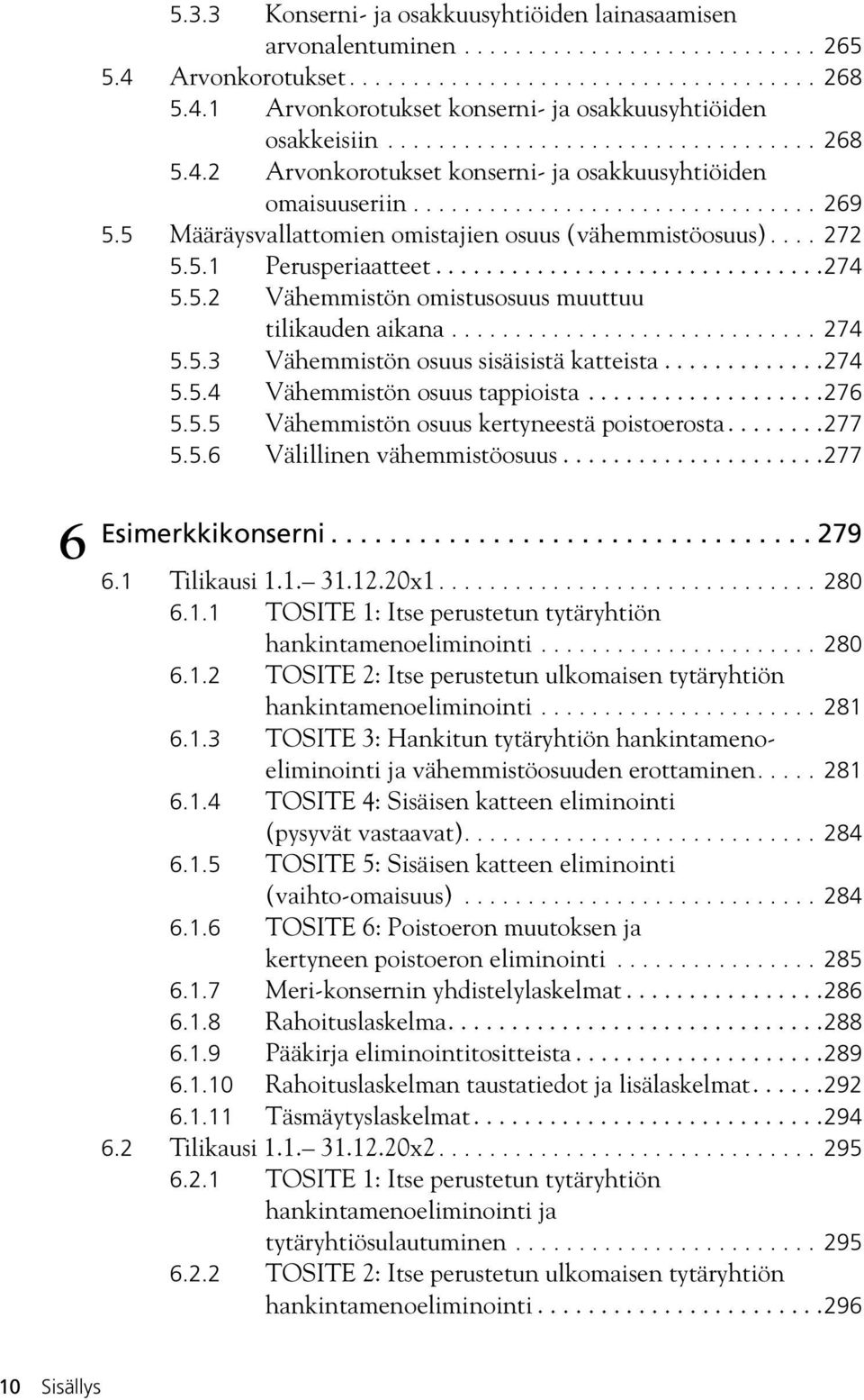 ... 272 5.5.1 Perusperiaatteet...............................274 5.5.2 Vähemmistön omistusosuus muuttuu tilikauden aikana............................. 274 5.5.3 Vähemmistön osuus sisäisistä katteista.