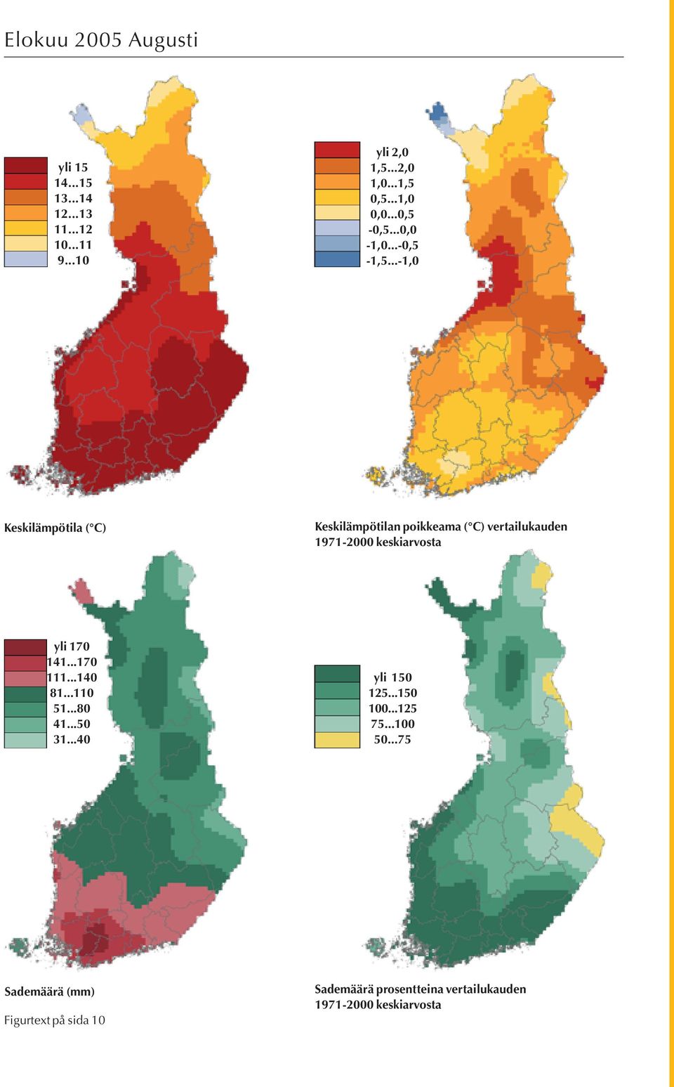 ..-1, Keskilämpötila ( C) Keskilämpötilan poikkeama ( C) vertailukauden 1971- keskiarvosta