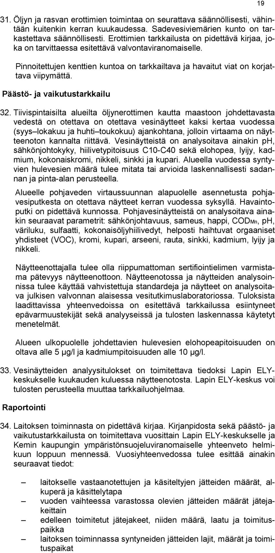 Päästö- ja vaikutustarkkailu 32.