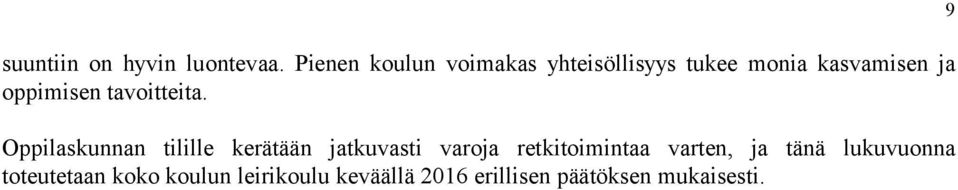 oppimisen tavoitteita.