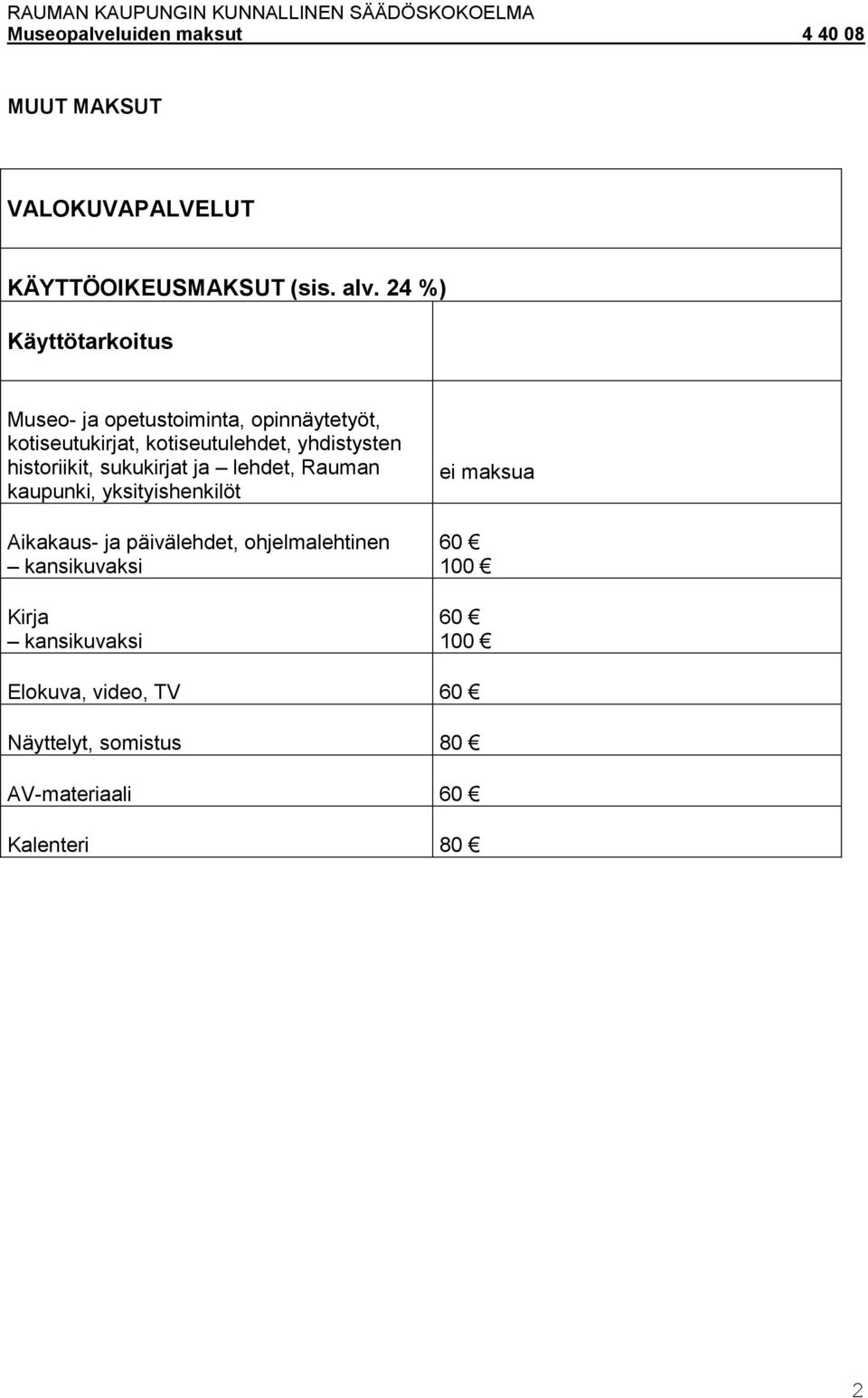 yhdistysten historiikit, sukukirjat ja lehdet, Rauman kaupunki, yksityishenkilöt Aikakaus- ja