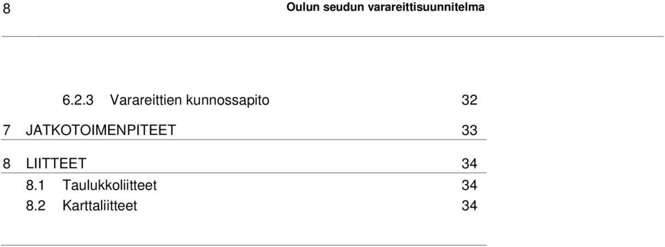 JATKOTOIMENPITEET 33 8 LIITTEET 34 8.