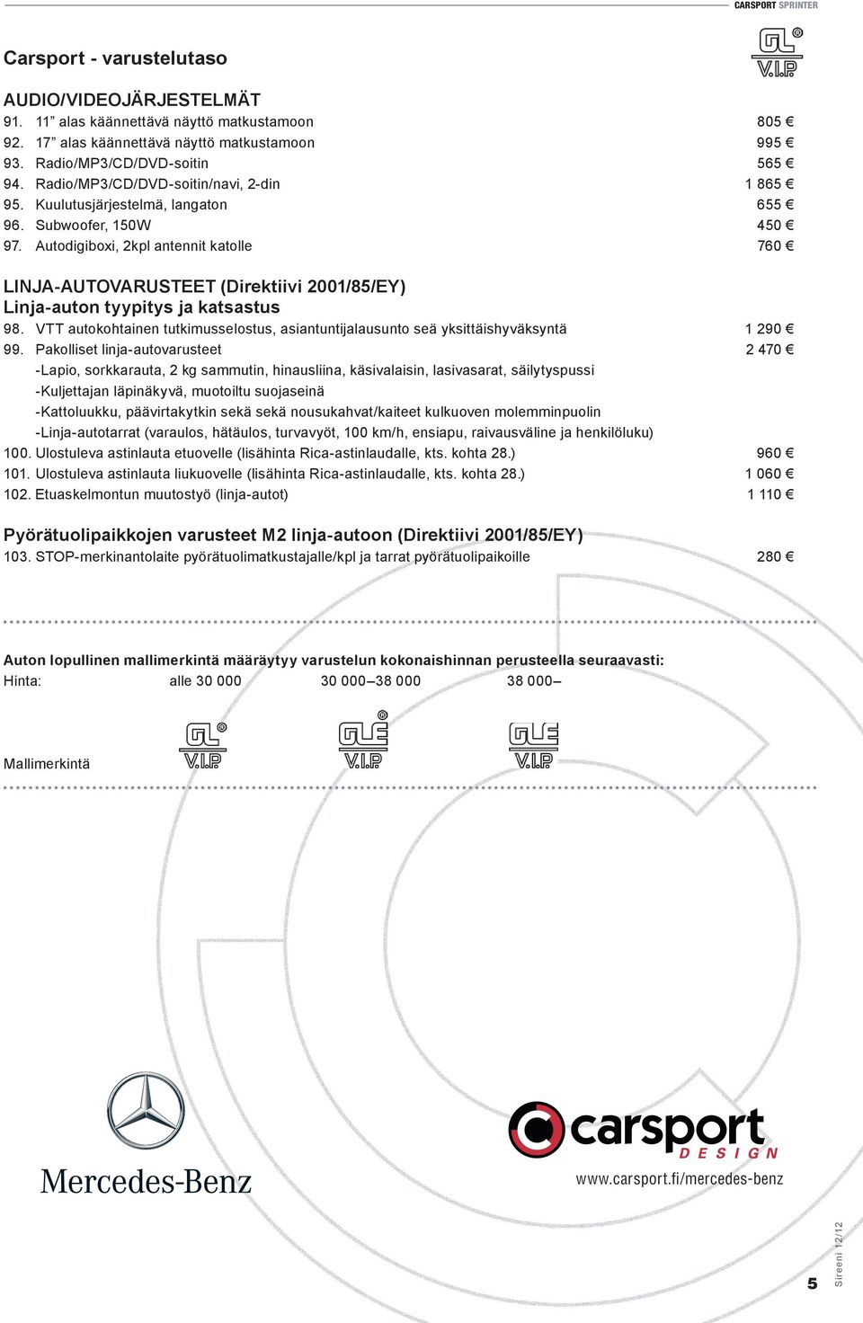Autodigiboxi, 2kpl antennit katolle 760 LINJA-AUTOVARUSTEET (Direktiivi 2001/85/EY) Linja-auton tyypitys ja katsastus 98.