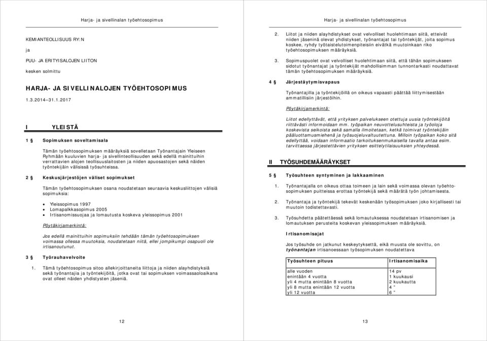 31.1.2017 I YLEISTÄ 1 Sopimuksen soveltamisala Tämän työehtosopimuksen määräyksiä sovelletaan Työnantajain Yleiseen Ryhmään kuuluvien harja- ja sivellinteollisuuden sekä edellä mainittuihin