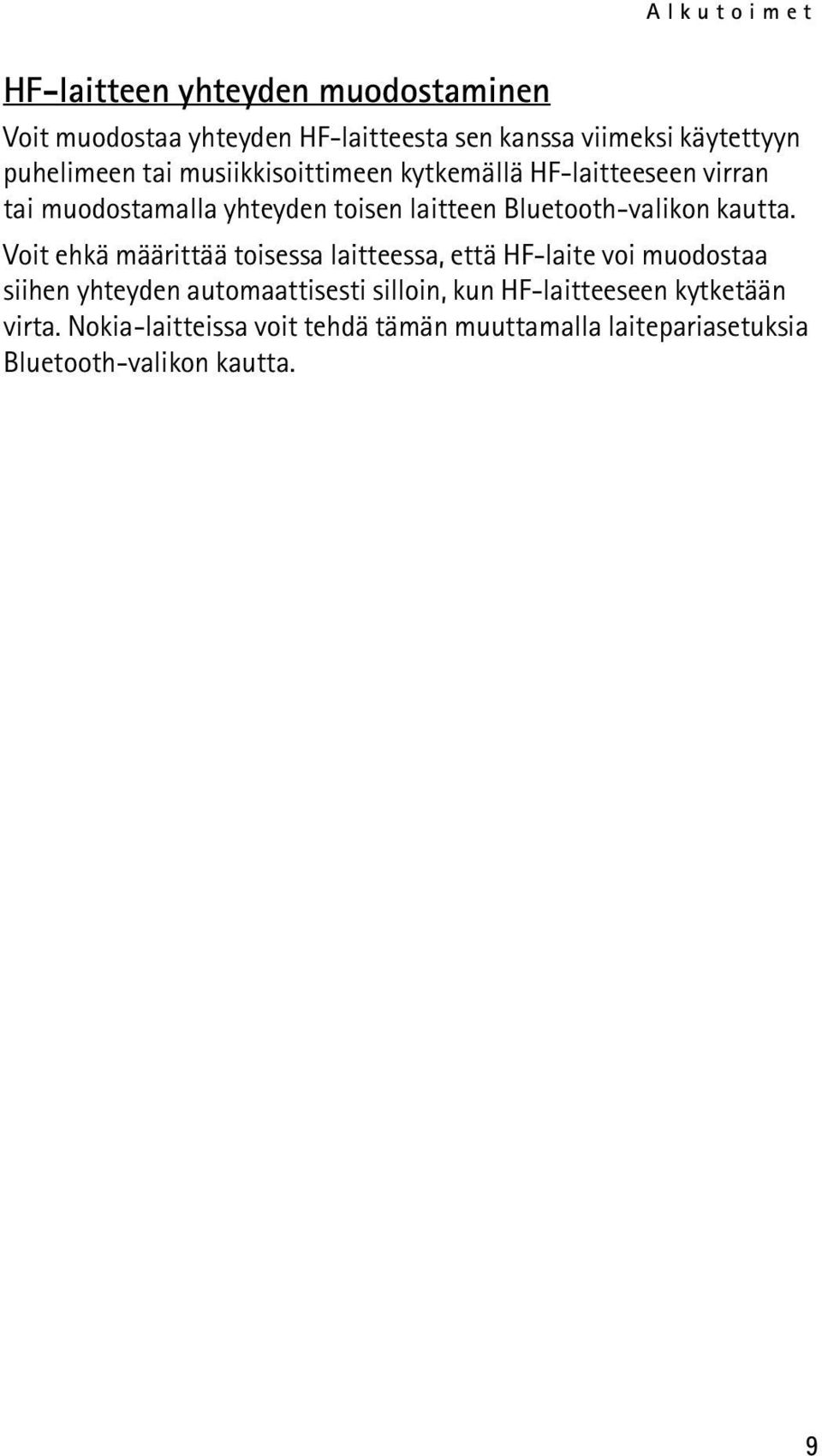 Bluetooth-valikon kautta.