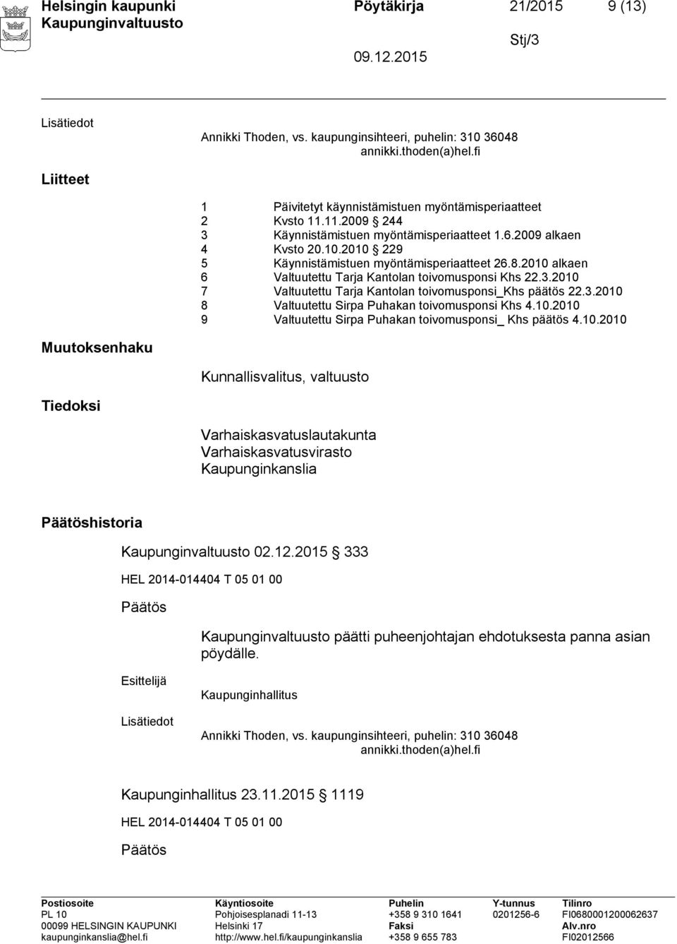 2010 229 5 Käynnistämistuen myöntämisperiaatteet 26.8.2010 alkaen 6 Valtuutettu Tarja Kantolan toivomusponsi Khs 22.3.2010 7 Valtuutettu Tarja Kantolan toivomusponsi_khs päätös 22.3.2010 8 Valtuutettu Sirpa Puhakan toivomusponsi Khs 4.