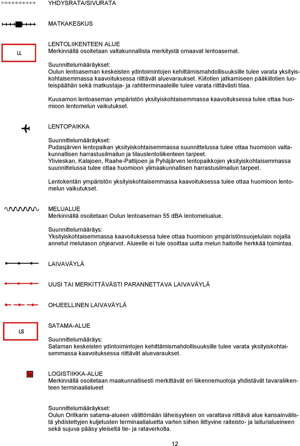 Kiitotien jatkamiseen pääkiitotien luoteispäähän sekä matkustaja- ja rahtiterminaaleille tulee varata riittävästi tilaa.