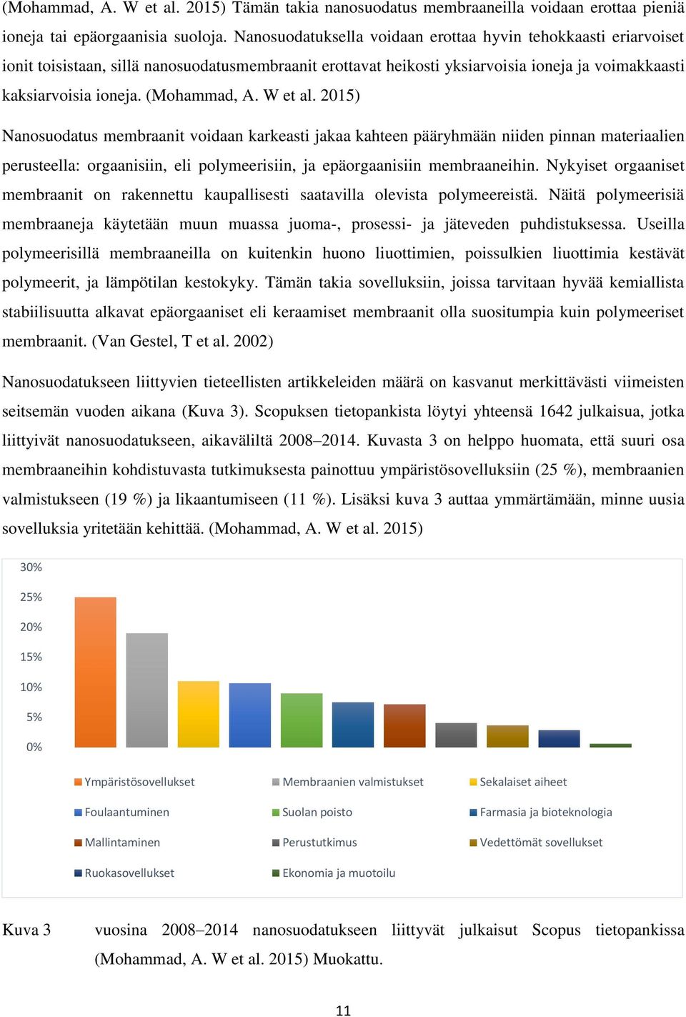 (Mohammad, A. W et al. 2015) Nanosuodatus membraanit voidaan karkeasti jakaa kahteen pääryhmään niiden pinnan materiaalien perusteella: orgaanisiin, eli polymeerisiin, ja epäorgaanisiin membraaneihin.