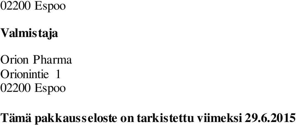 Espoo Tämä pakkausseloste on