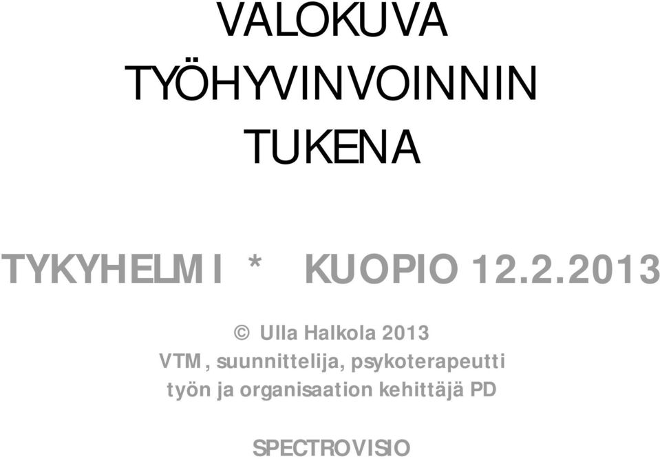 2.2013 Ulla Halkola 2013 VTM,