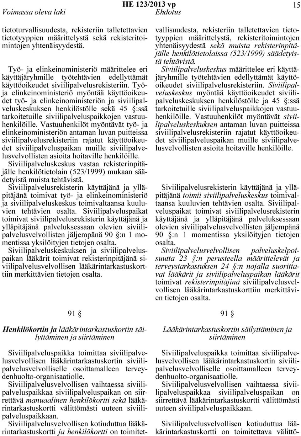 Työja elinkeinoministeriö myöntää käyttöoikeudet työ- ja elinkeinoministeriön ja siviilipalveluskeskuksen henkilöstölle sekä 45 :ssä tarkoitetuille siviilipalveluspaikkojen vastuuhenkilöille.