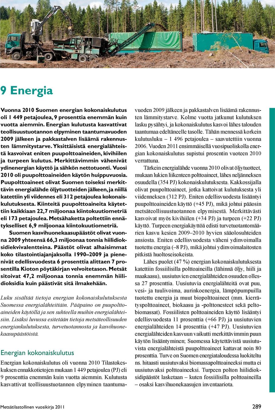 Yksittäisistä energialähteistä kasvoivat eniten puupolttoaineiden, kivihiilen ja turpeen kulutus. Merkittävimmin vähenivät ydinenergian käyttö ja sähkön nettotuonti.